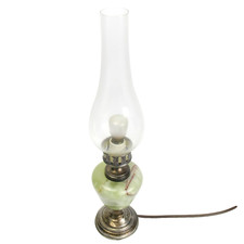 Tischlampe mit Fuß aus Silber